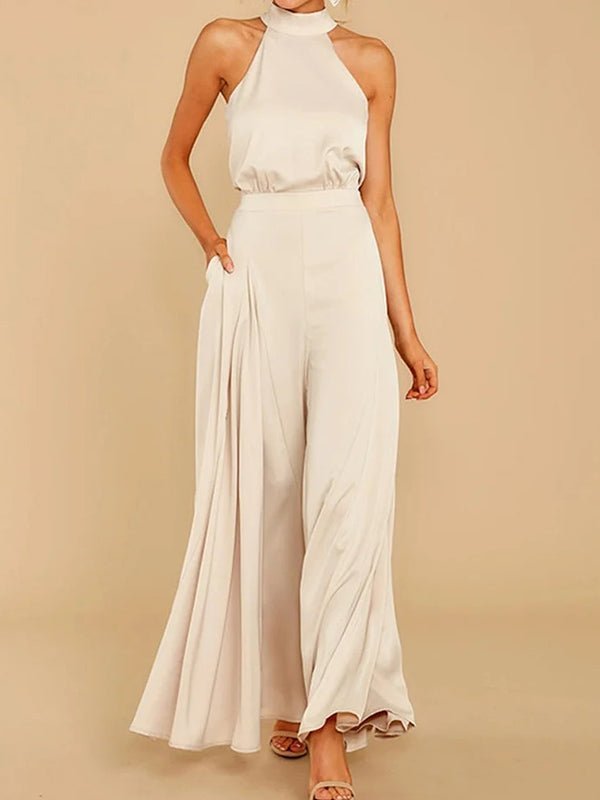 Sleeveless solid color loose - fitting jumpsuit - MismiDaily - jumpsuit