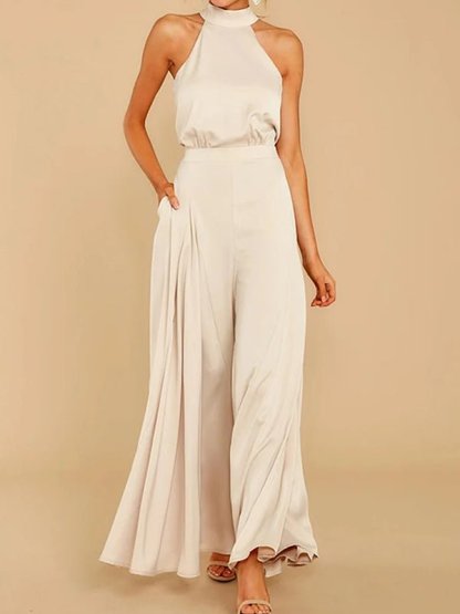 Sleeveless solid color loose - fitting jumpsuit - MismiDaily - jumpsuit