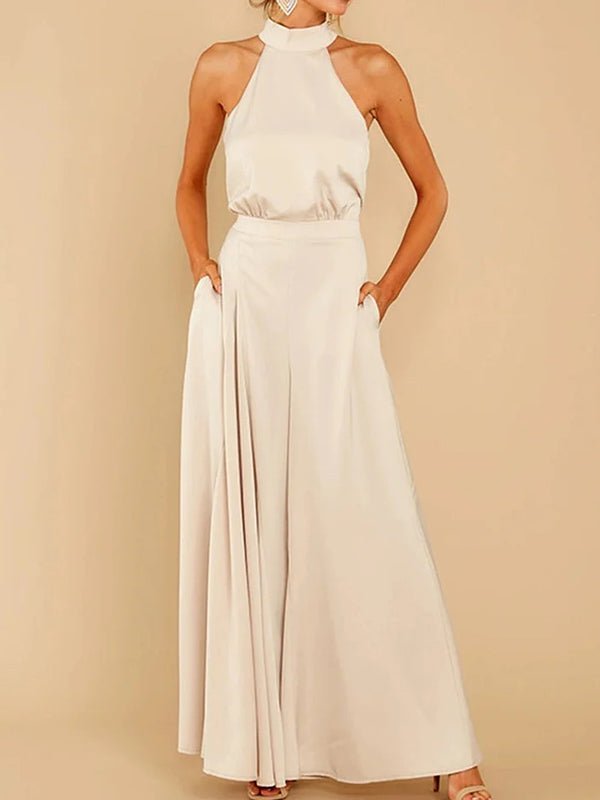 Sleeveless solid color loose - fitting jumpsuit - MismiDaily - jumpsuit