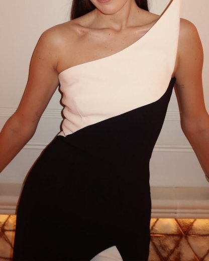 Elegant patchwork solid color jumpsuit - MismiDaily - jumpsuit