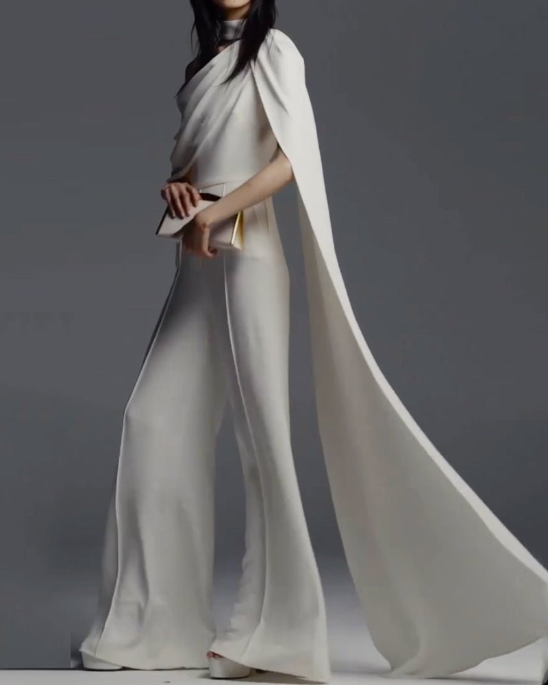 Elegant One - Shoulder Solid Color Jumpsuit - MismiDaily - jumpsuit