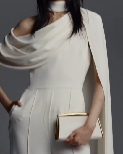 Elegant One - Shoulder Solid Color Jumpsuit - MismiDaily - jumpsuit