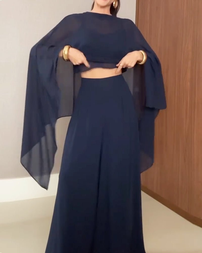 Elegant Solid Color Three - Piece Shawl Set - MismiDaily - Set