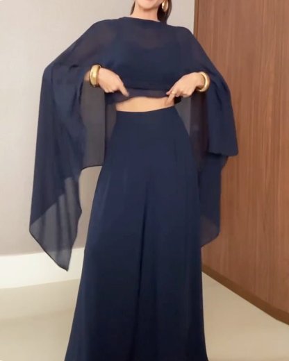 Elegant Solid Color Three - Piece Shawl Set - MismiDaily - Set