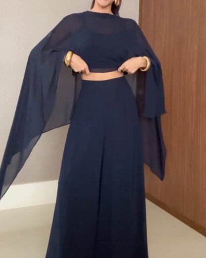 Elegant Solid Color Three - Piece Shawl Set - MismiDaily - Set