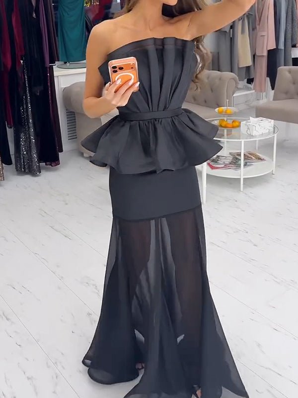 Elegant and beautiful solid color two - piece set - MismiDaily - Two - piece