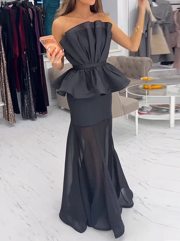 Elegant and beautiful solid color two - piece set - MismiDaily - Two - piece