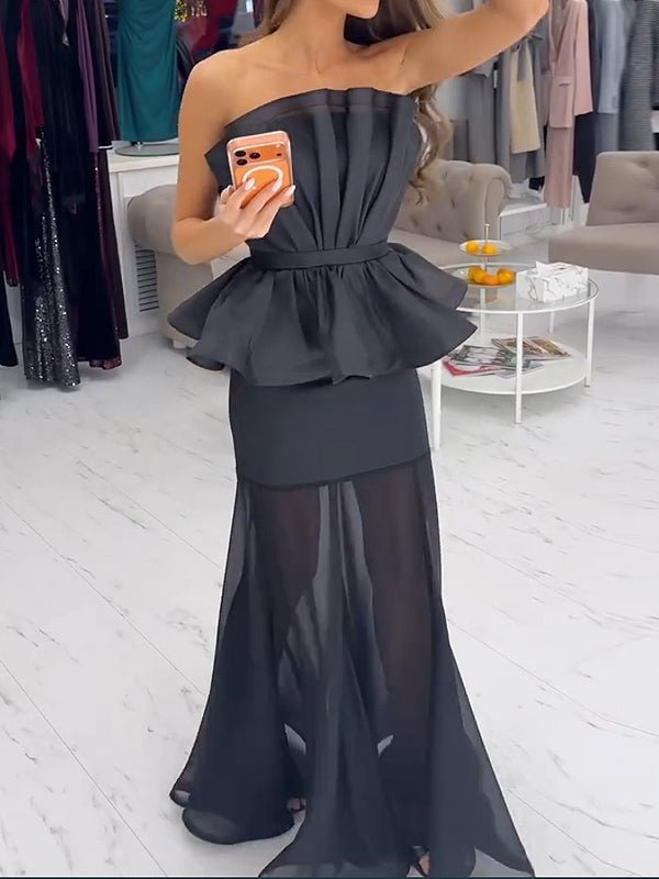 Elegant and beautiful solid color two - piece set - MismiDaily - Two - piece