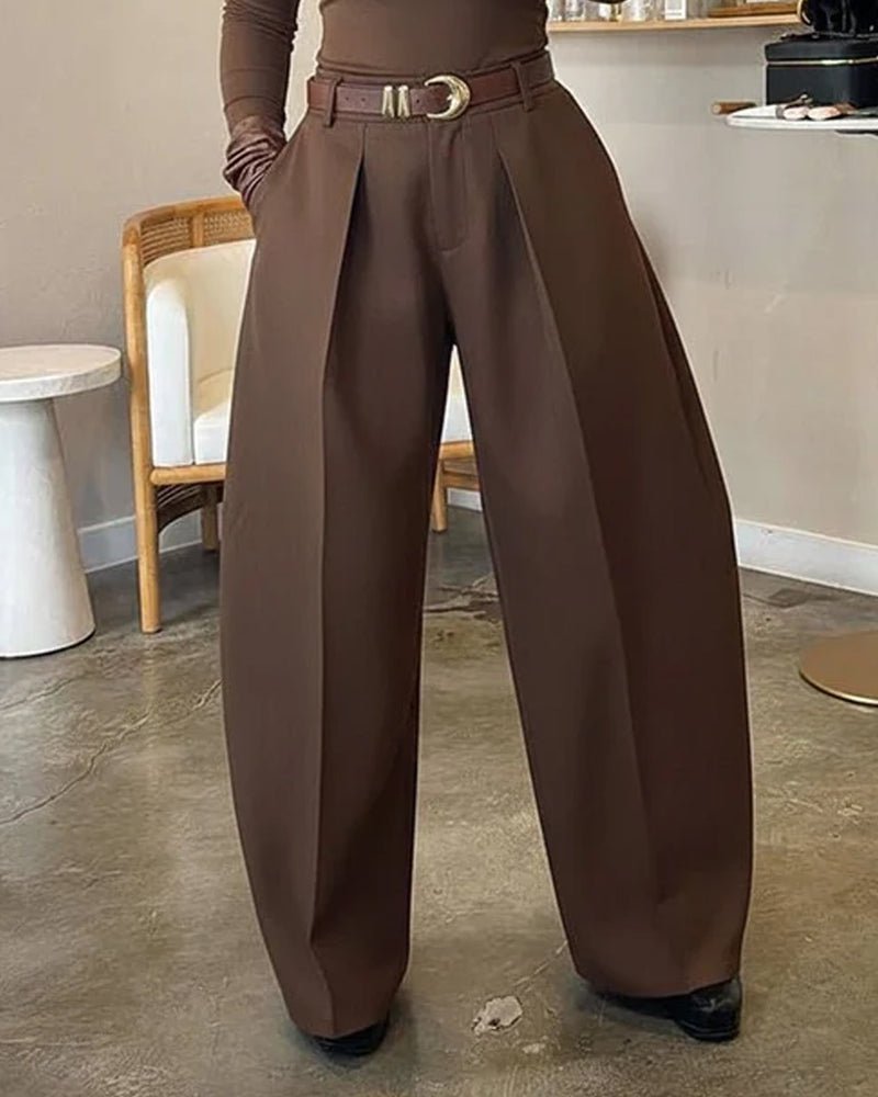 Casual long - sleeved solid color two - piece set - MismiDaily - Two - piece