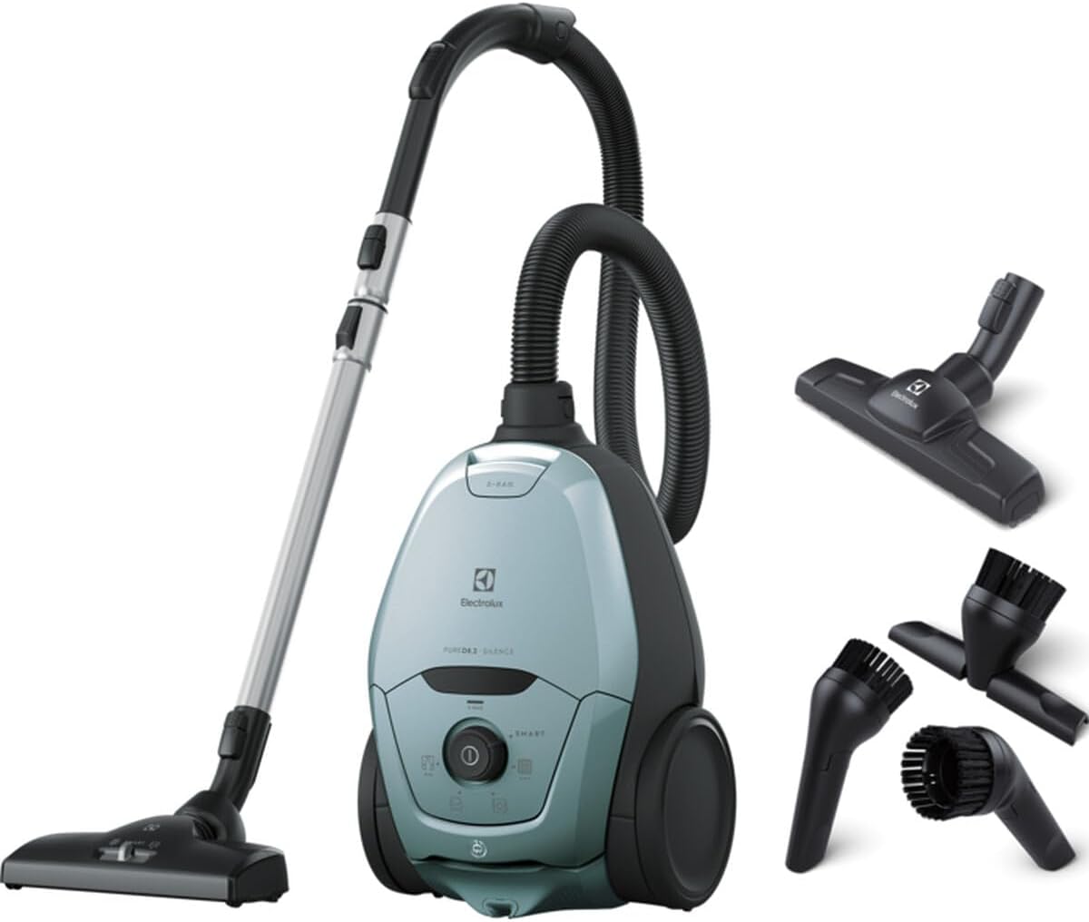 ELECTROLUX Pure D8, Aspirador de Trineo con Bolsa, Ultra silencioso, 57dB, Potencia automática Inteligente, Mango ergonómico, Ligero, 55 de Materiales reciclados, PD82-4MB, Azul Cielo-Sereneota