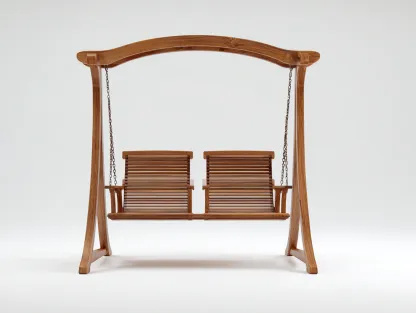 Columpio de jardín de madera 190x120x160 cm - madera natural - para jardín - diseño clásico