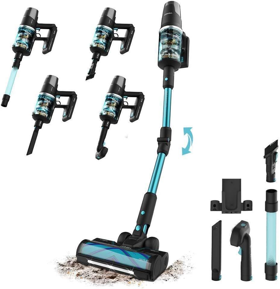 Cecotec Aspiradora sin Cable Escoba Vertical Conga Rockstar 9500 Lunar Pet Flex. 780W, 300aW, Potencia de Succión 30kPa, Autonomía 90mins, Cepillo Hairless, 4 Modos Eco, Medio, Cepillo Mascotas-Sereneota