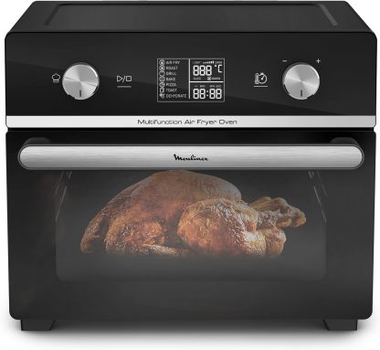 Moulinex Easy Fry Air Fryer Oven 20 L - Horno y freidora de aire, 20 L de capacidad, ahorra hasta un 70 de energía, 10 programas automáticos, tecnología Extra Crisp, pantalla digital, negra, AL6058-Sereneota