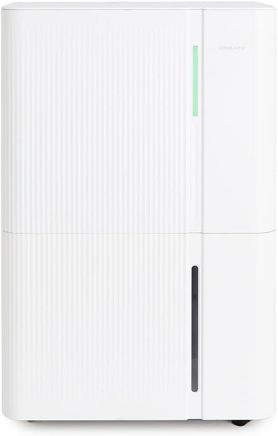 CREATEAIR DRY CONNECTDeshumidificador con WiFi 30LdíaTemporizador 24h, fácil de transportar, pantalla LED, hasta un 80 menos de humedad, superficies 22-30m2,475W-Sereneota
