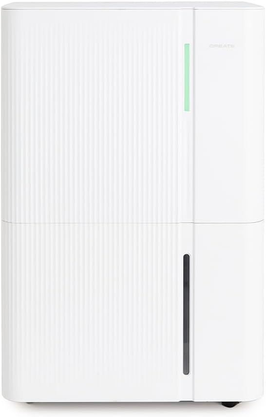 CREATEAIR DRY CONNECTDeshumidificador con WiFi 30LdíaTemporizador 24h, fácil de transportar, pantalla LED, hasta un 80 menos de humedad, superficies 22-30m2,475W-Sereneota