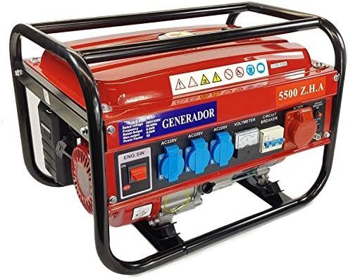 Generador EK 5500W monofasico trifasico 4 tiempos gasolina 15L Rojo-Sereneota