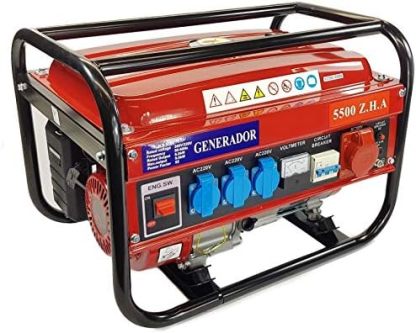 Generador EK 5500W monofasico trifasico 4 tiempos gasolina 15L Rojo-Sereneota