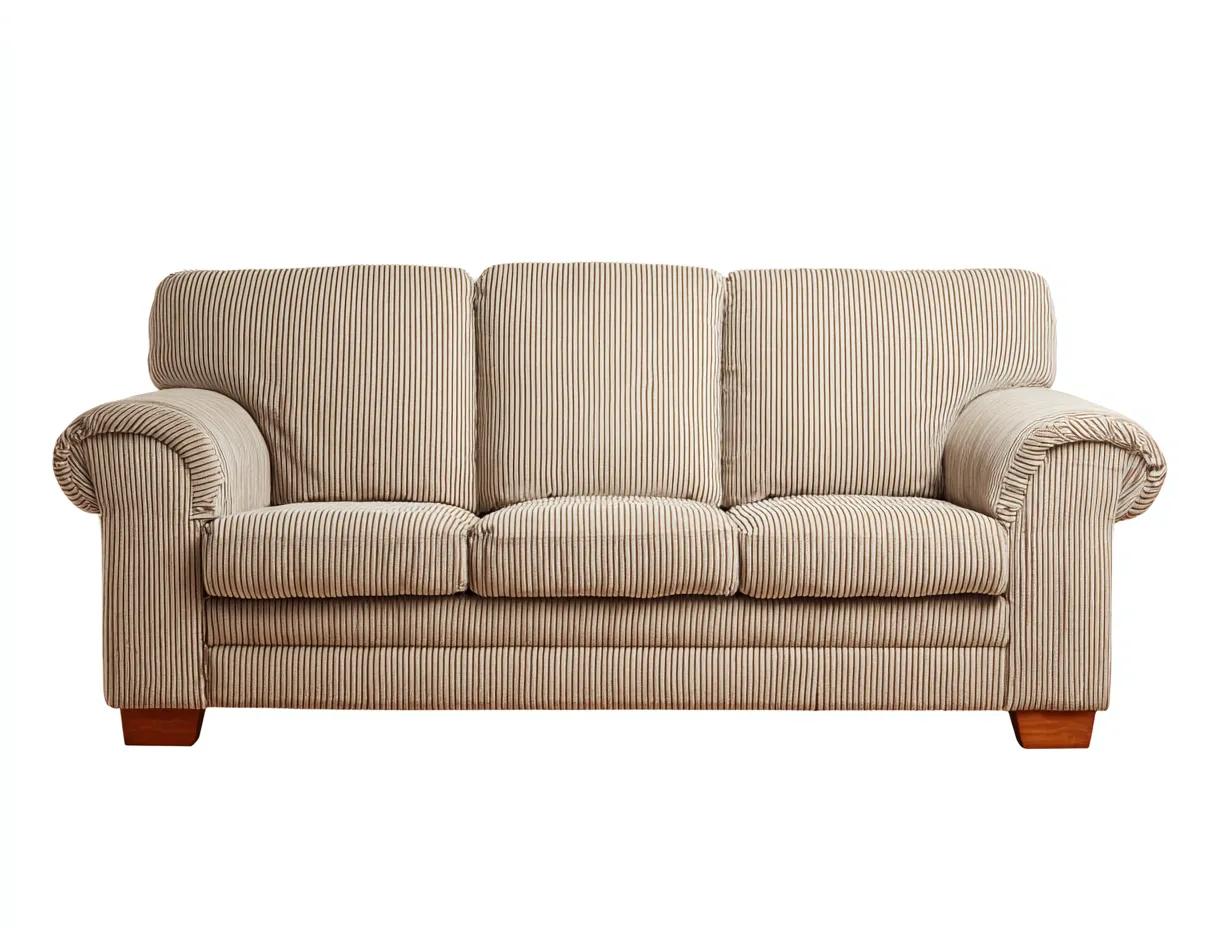 Sofá de 3 plazas de tela 210x90x85 cm - beige/marrón - para salón - diseño clásico