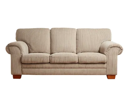 Sofá de 3 plazas de tela 210x90x85 cm - beige/marrón - para salón - diseño clásico