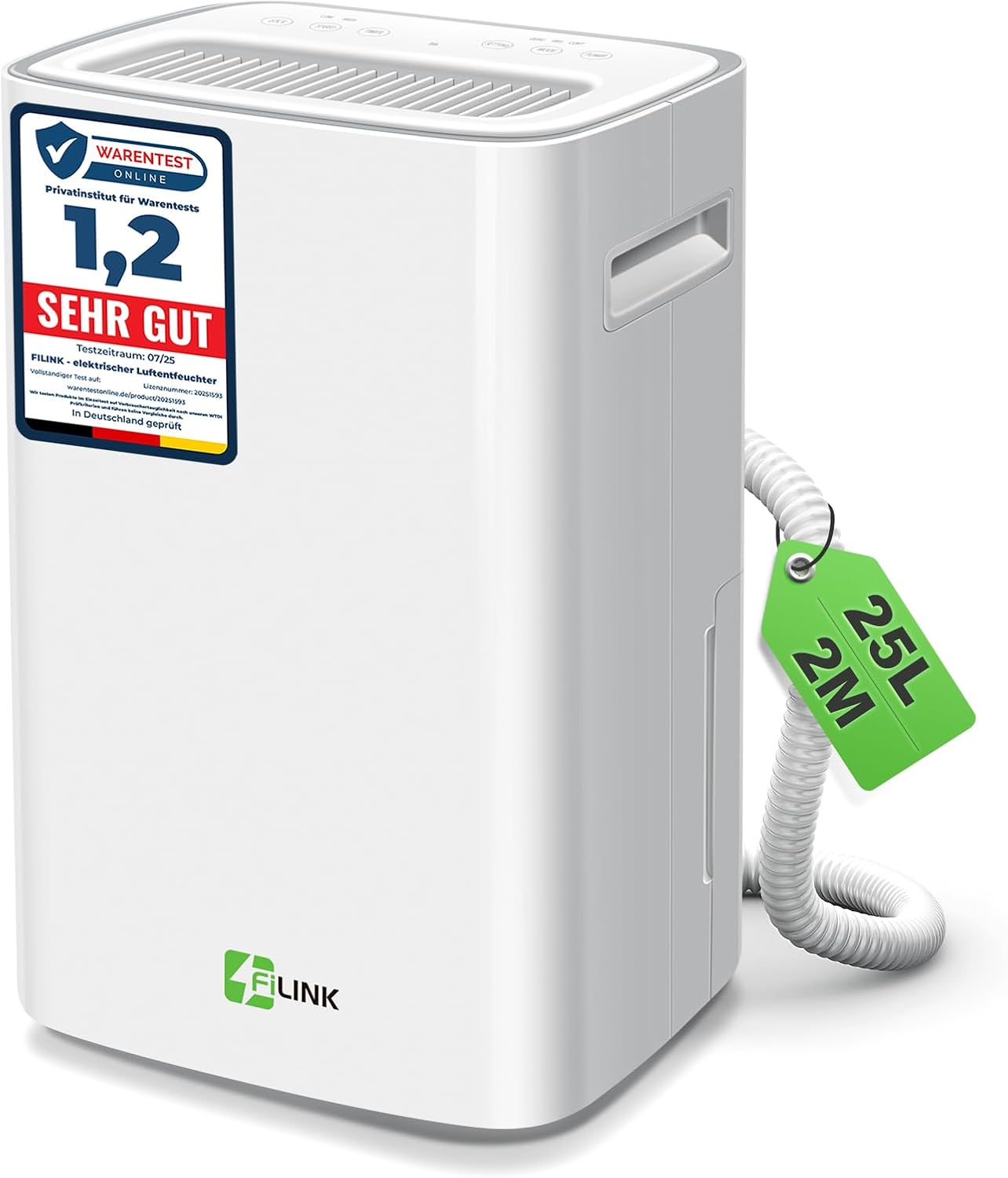 Deshumidificador Eléctrico 25L,Deshumidificador Silencioso con Sensor Digital de Humedad,Purificación de Aire,Apagado Automático y Descongelación,Desumidifador con Secado de Ropa y Temporizador 24H-Sereneota