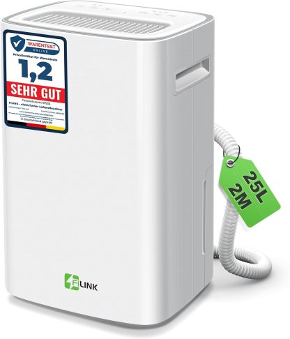 Deshumidificador Eléctrico 25L,Deshumidificador Silencioso con Sensor Digital de Humedad,Purificación de Aire,Apagado Automático y Descongelación,Desumidifador con Secado de Ropa y Temporizador 24H-Sereneota