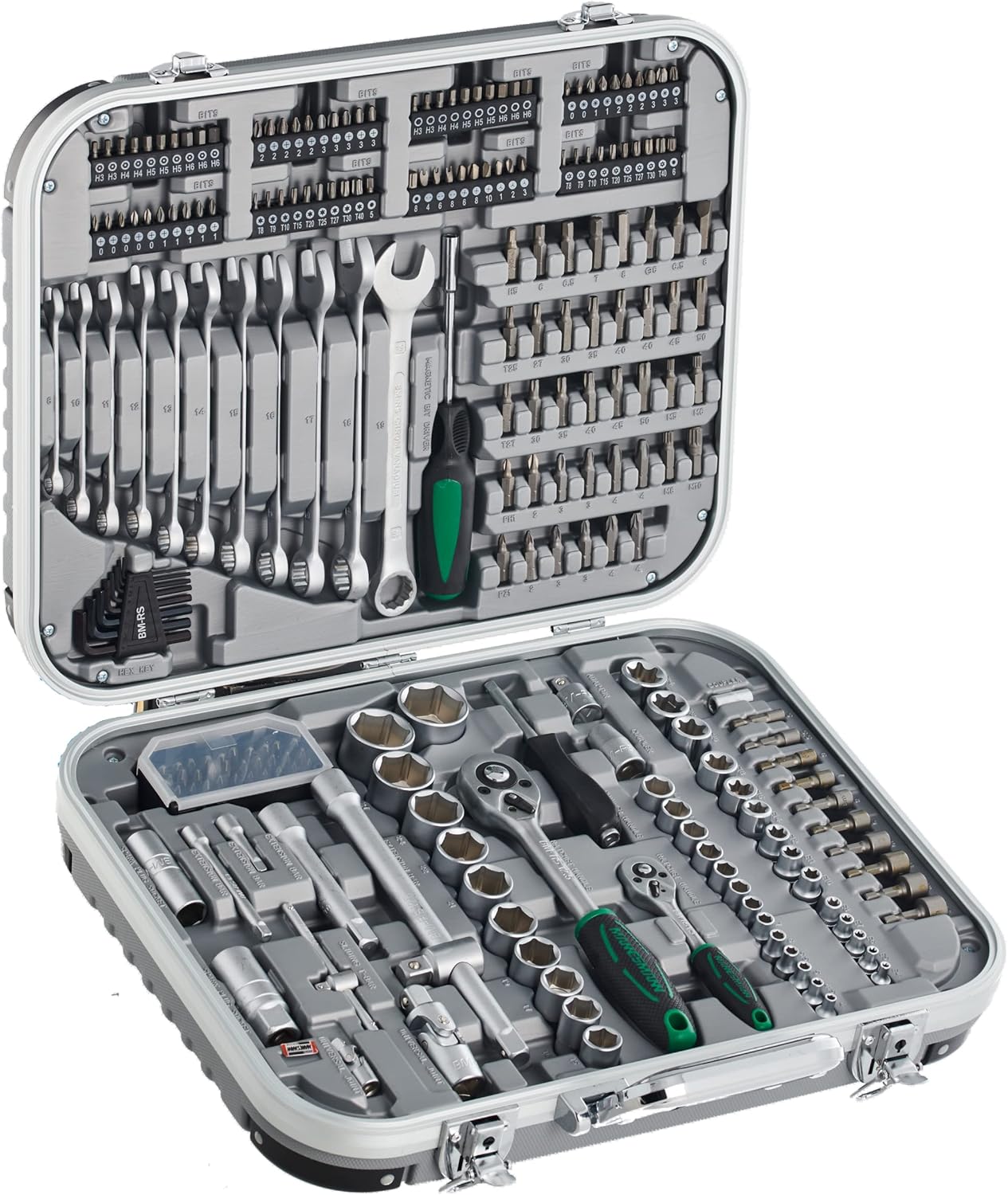 Mannesmann M98450 6 Juego de llaves Vaso 14 y 12, Plata, 232 piezas-Sereneota