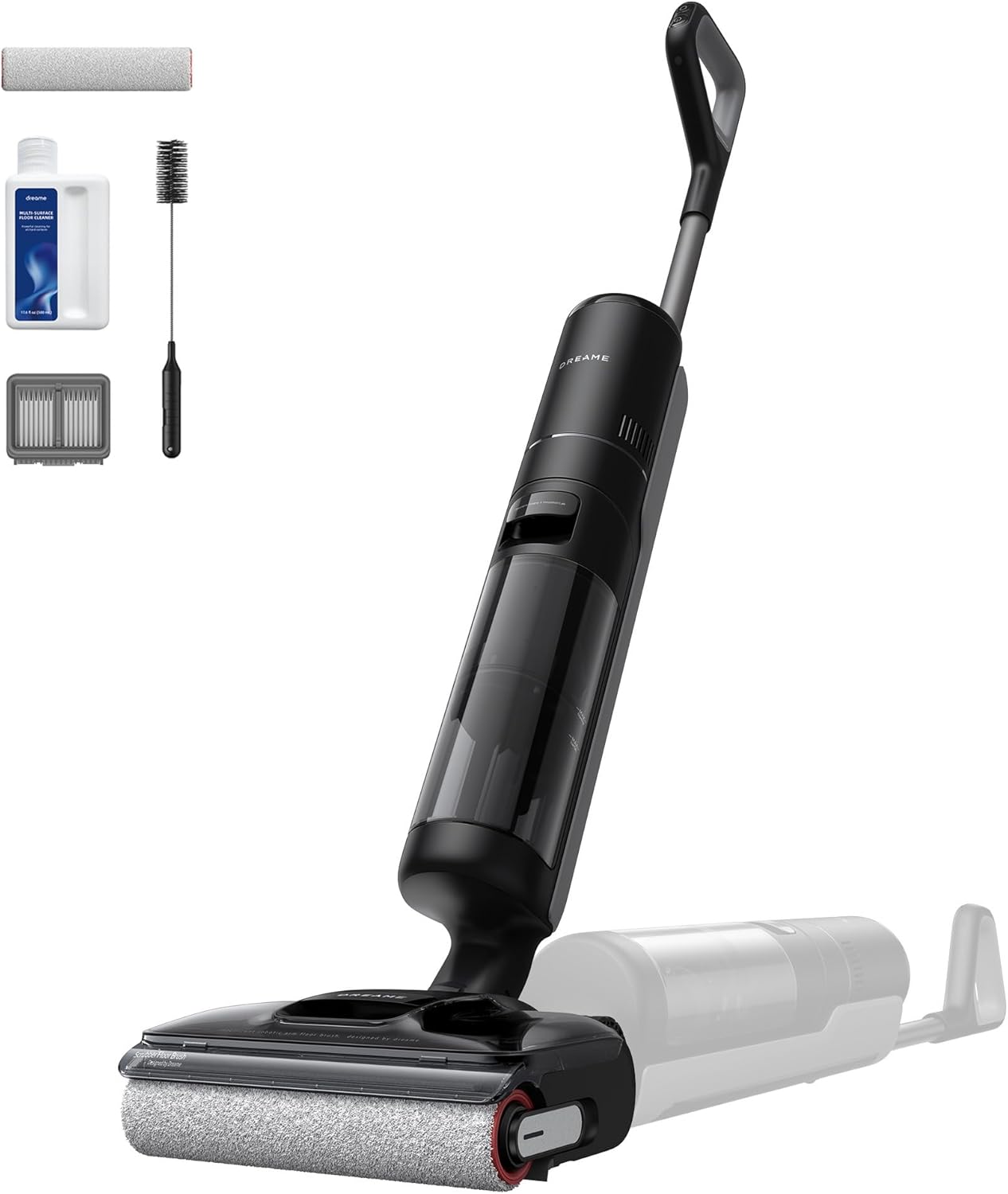 DREAME H12 Pro FlexReach Aspirador en Seco y Húmedo, Alcance Plano de 180 grados, Secado Durante 5 Min, 18.000 Pa de Succión, Lavado en Caliente a 90 C, Limpieza de Borde a Borde, Limpieza de 50 Minutos-Sereneota