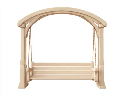 Columpio banco de jardín de madera 210x130x180 cm - madera clara - para jardín - diseño rústico