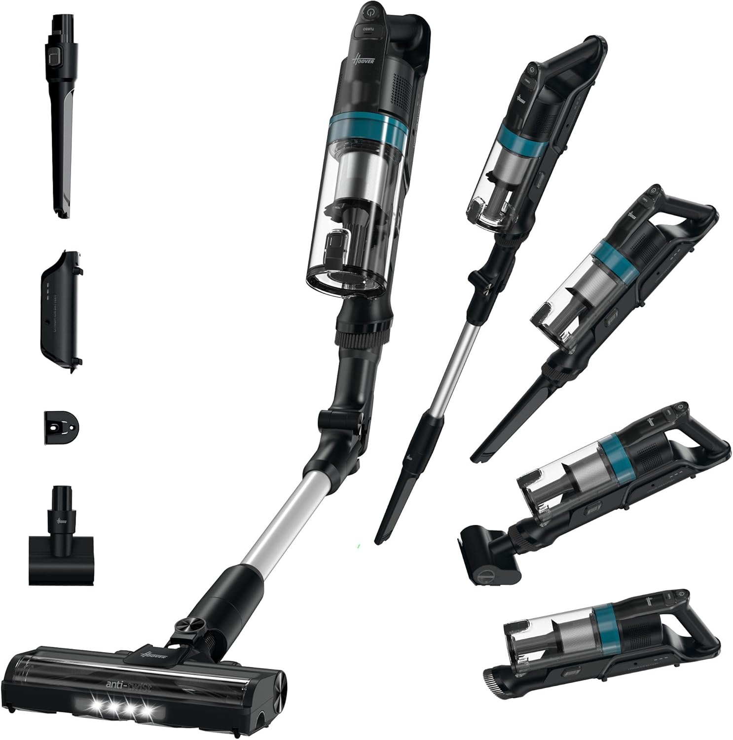 Hoover HF1 Plus Pet Flexi, Aspiradora sin Cable con Tubo Flexible, Accesorio Mascotas, Succión Turbo, 45 min Autonomía, Todo Tipo de Suelos, Anti-enredos, Park Go, Luces LED, HF1PZ10PX 011-Sereneota