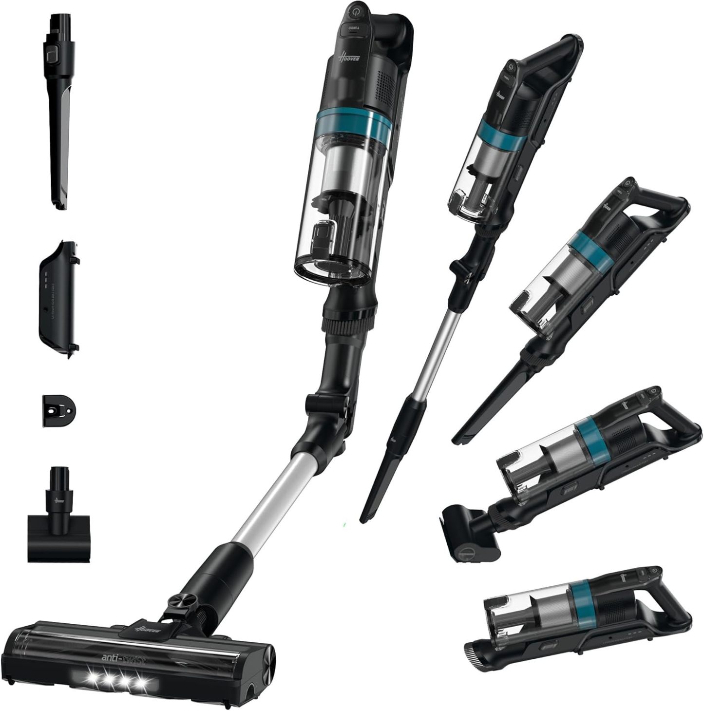 Hoover HF1 Plus Pet Flexi, Aspiradora sin Cable con Tubo Flexible, Accesorio Mascotas, Succión Turbo, 45 min Autonomía, Todo Tipo de Suelos, Anti-enredos, Park Go, Luces LED, HF1PZ10PX 011-Sereneota