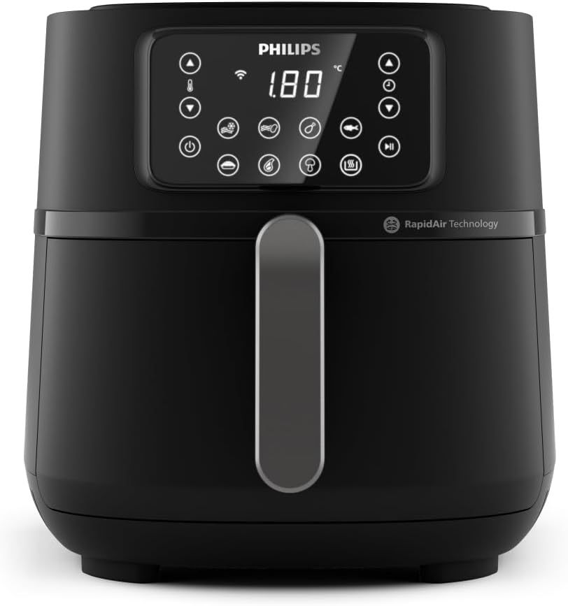 Philips Airfryer Serie 5000 XXL, WIFI, 7,2L 1,4Kg, Freidora De Aire con función 16 en 1, 90 Menos de grasa, Tecnología Rapid Air, Pantalla Digital, 8 preajustes, NutriU App con Recetas HD928590-Sereneota