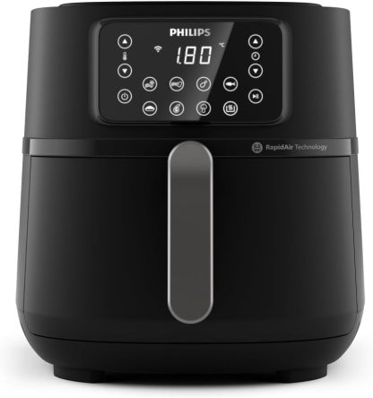 Philips Airfryer Serie 5000 XXL, WIFI, 7,2L 1,4Kg, Freidora De Aire con función 16 en 1, 90 Menos de grasa, Tecnología Rapid Air, Pantalla Digital, 8 preajustes, NutriU App con Recetas HD928590-Sereneota