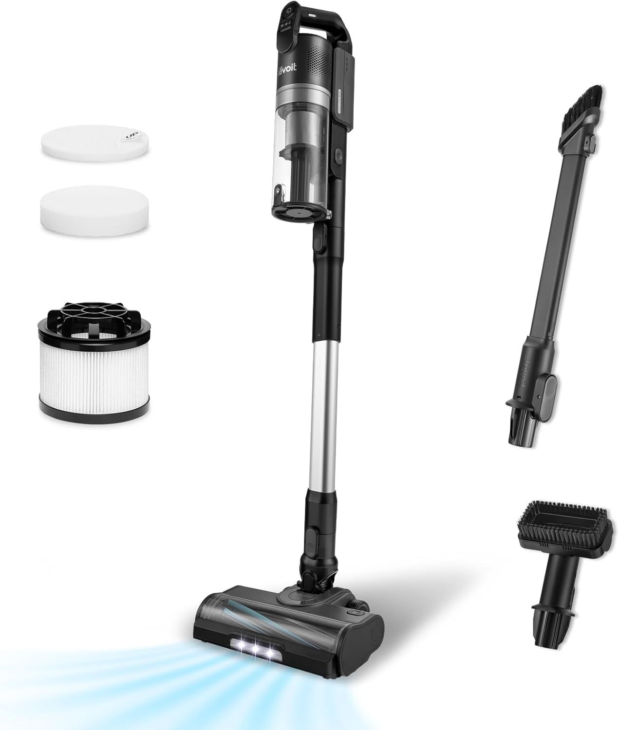 LEVOIT Aspiradora sin Cable LVAC200 MAX, hasta 70 min, con Mini Cepillo para Suciedad Difícil, Aspiradora Escoba Antienredo con Soporte de Carga, para Suelos, Alfombras y Pelo de Mascotas, Gris-Sereneota