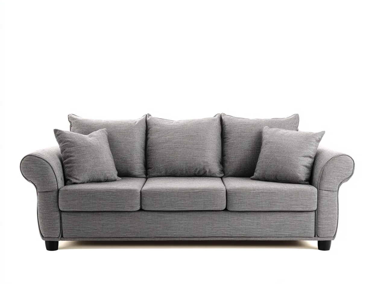 Sofá de 3 plazas de tela 205x90x88 cm - gris/negro - para salón - diseño clásico