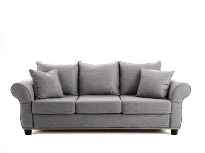 Sofá de 3 plazas de tela 205x90x88 cm - gris/negro - para salón - diseño clásico