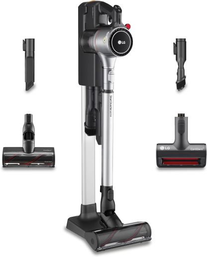 LG A9K-CORE2S - Aspirador Escoba, Kompressor 200W succión, con Doble batería y Sistema de compresión de Polvo, Silver-Sereneota