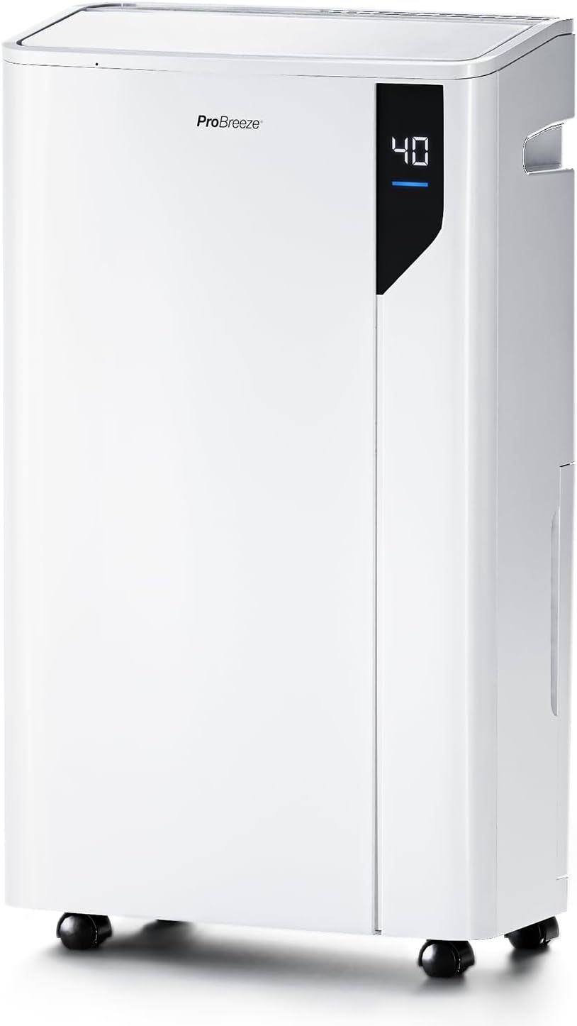 Pro Breeze Deshumidificador 20L. Antihumedad y moho. Depósito Extraíble y Desagüe Continuo, 5 Modos, Temporizador 24h, Pantalla Táctil, Sensor de Humedad, Secadora de Ropa 35 m2-Sereneota