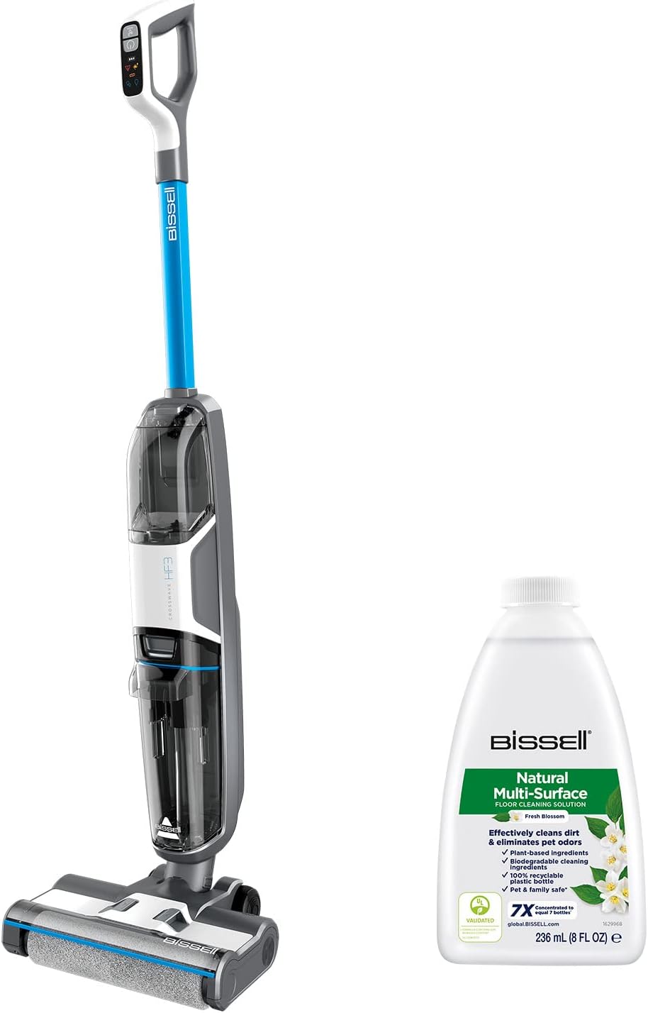 Bissell CrossWave HF3, Aspirador de Mano Sin Cable, Aspirado y Mopa en un Solo Paso, Escoba Vertical Ligera, con 25 Minutos de Autonomía, Aspiradora de Agua, Solo para Suelos Duros, 3598N-Sereneota