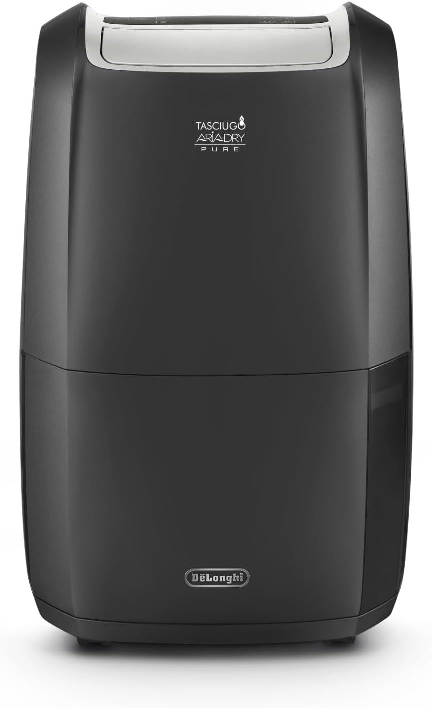 DeLonghi Tasciugo AriaDry Multi -2 en 1 Deshumidificador Doméstico Portátil y Purificador de Aire, Extracción de Humedad 21LDía, Secadora, Antimoho, Wi-Fi y Alexa, Pantalla LCD, Gris DDSX220WFA-Sereneota