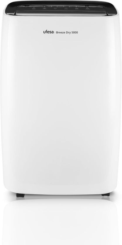Ufesa Breeze Dry 5000 Deshumidificador 280W, 20L24h, Silencioso 46dB con Panel Intuitivo, Función Secado Ropa, Sensor de Humedad, 6L capacidad, 2 Velocidades, Temporizador, Hasta 40m2-Sereneota