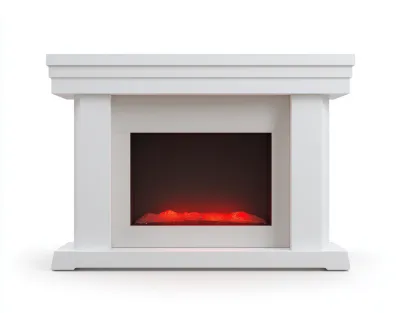 Chimenea eléctrica con marco moderno 110x30x100cm - panel y vidrio - blanco - diseño minimalista