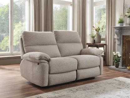 Sofá de 2 plazas tapizado en tela 160 x 95 x 100 cm - beige - para salón moderno