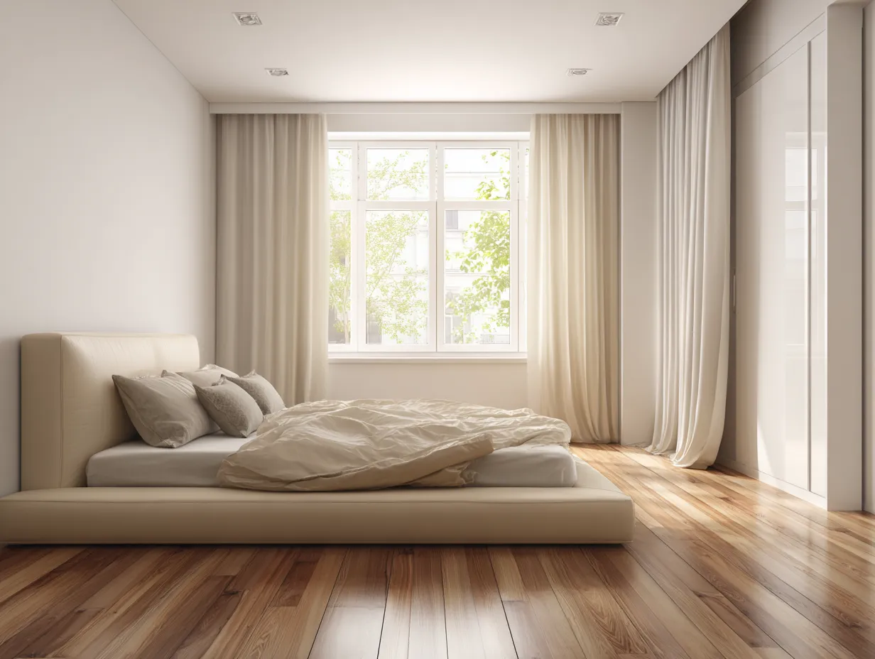 Cama doble tapizada 200x180x95cm - tejido - beige claro - para dormitorio - diseño moderno con cabecero acolchado