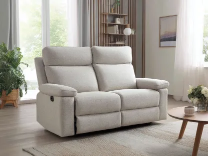 Sofá de 2 plazas tapizado en tela 168x95x100 cm - gris claro - para salón