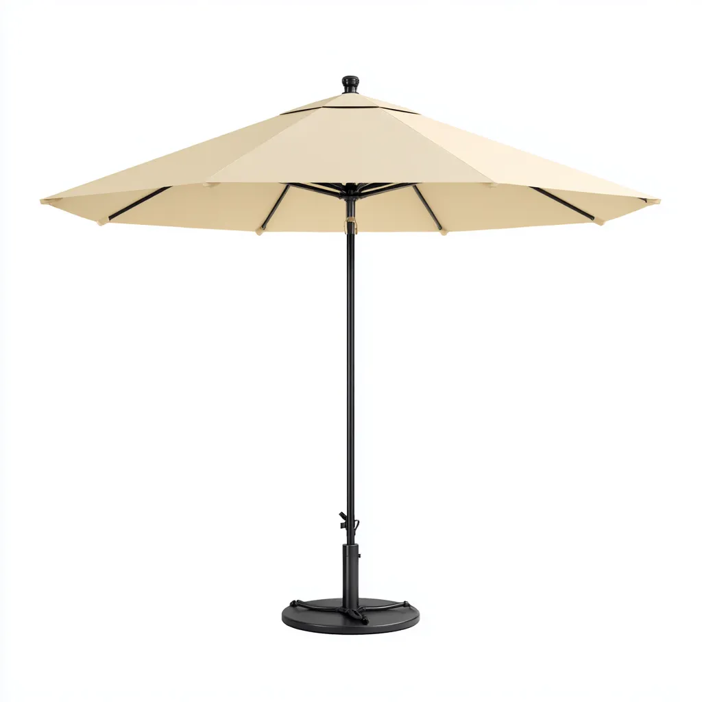 Ombrellone da giardino in poliestere e metallo 250x250x240 cm - beige-nero - per esterni - stile moderno-Comfyoliq