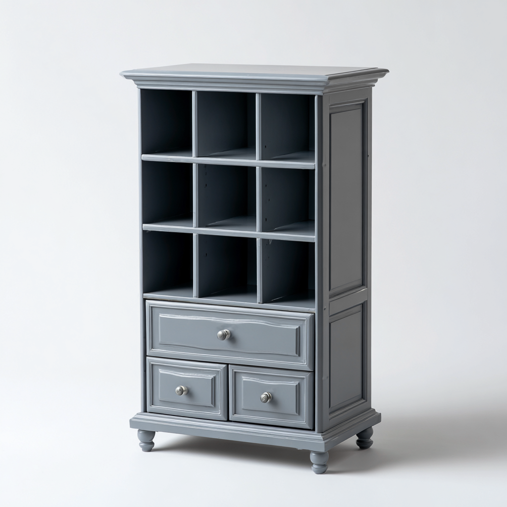 Organizzazione bagno - legno 70x40x120 cm - grigio - adatto per bagno - design classico-Comfyoliq