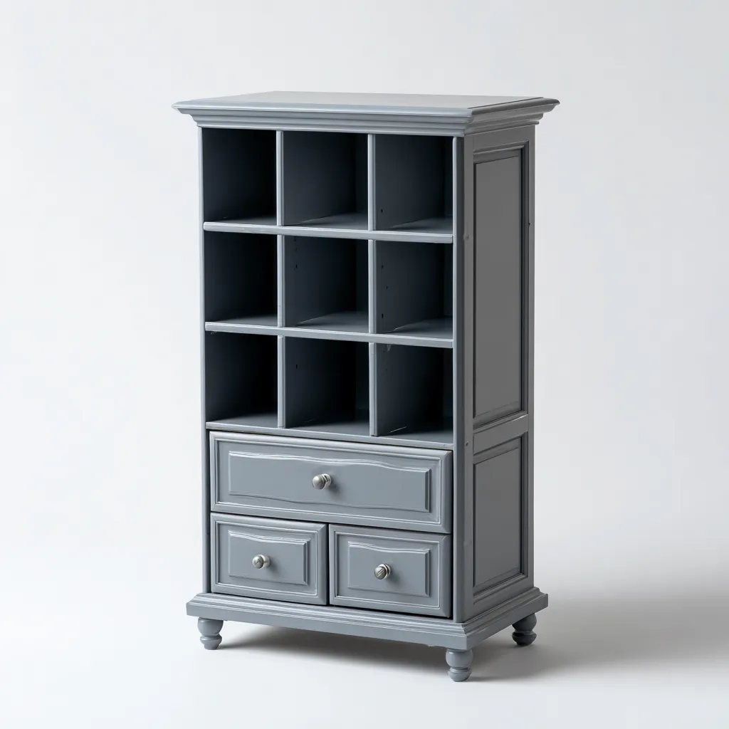 Organizzazione bagno - legno 70x40x120 cm - grigio - adatto per bagno - design classico-Comfyoliq