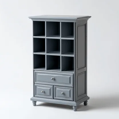 Organizzazione bagno - legno 70x40x120 cm - grigio - adatto per bagno - design classico-Comfyoliq