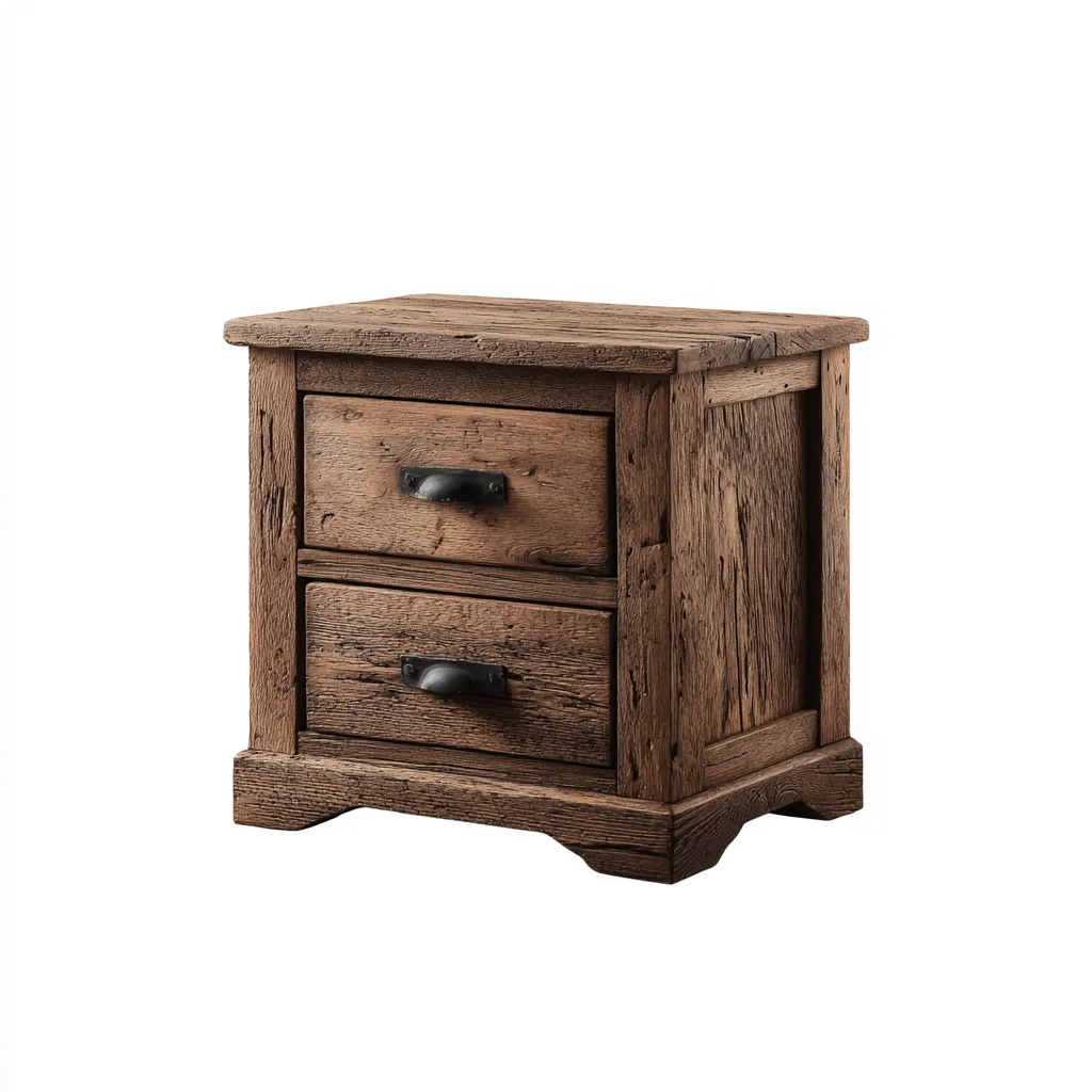 Comodino - legno 50x40x55 cm - naturale - design rustico per camera da letto-Comfyoliq