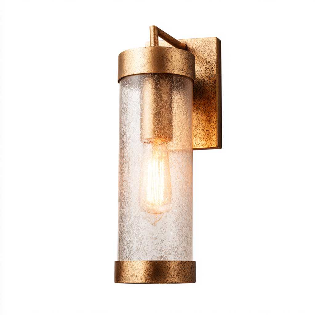 Applique in metallo - vetro 12x14x30 cm - oro - trasparente - per illuminazione interna stile moderno-Comfyoliq